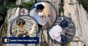 Китайско дуо надписва древни места в търсене на късмет