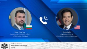 Георг Георгиев в телефонен разговор с Марко Рубио: САЩ е наш стратегически партньор, работим съвместно за енергийна сигурност, отбранителни възможности и инвестиции